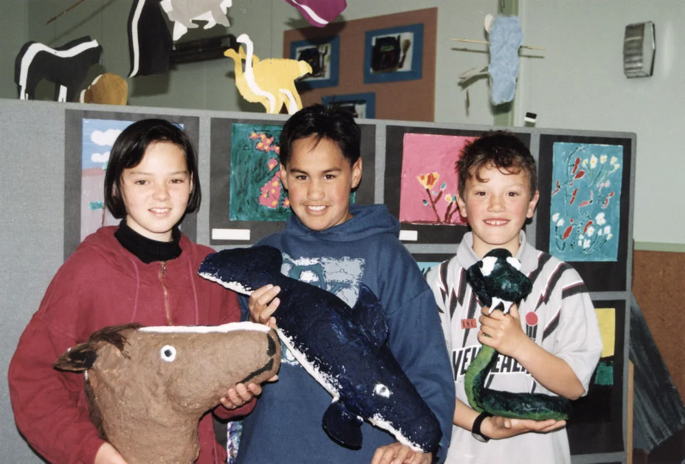 Birchville School 'Art Splash'; Lucy Rowe, Adam Ruri, Chris Johnston.