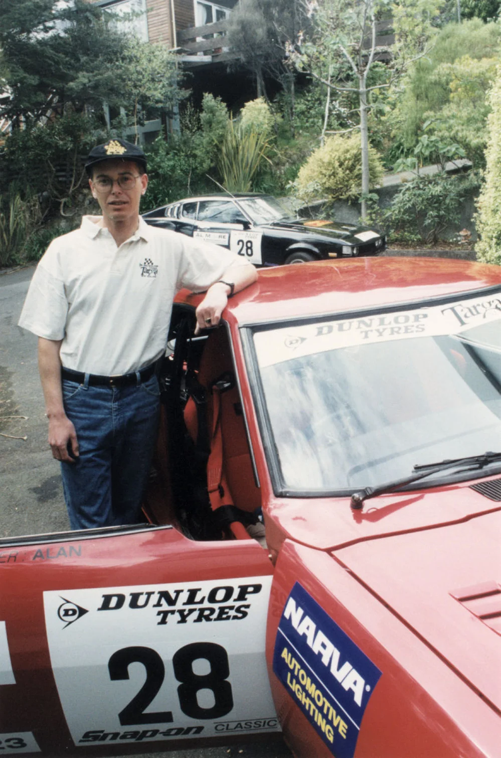 Dunlop Targa NZ rally entrant Al Moore and 1977 Toyota Celicas.