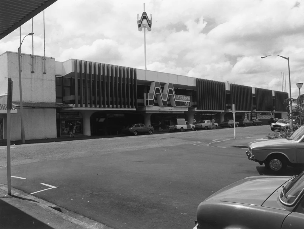 Main Street, north side; Maidstone Mall main facade.