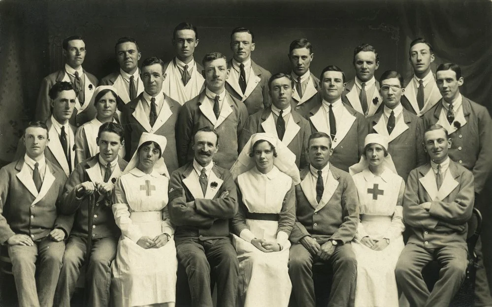 Military hospital patients and nurses (?)