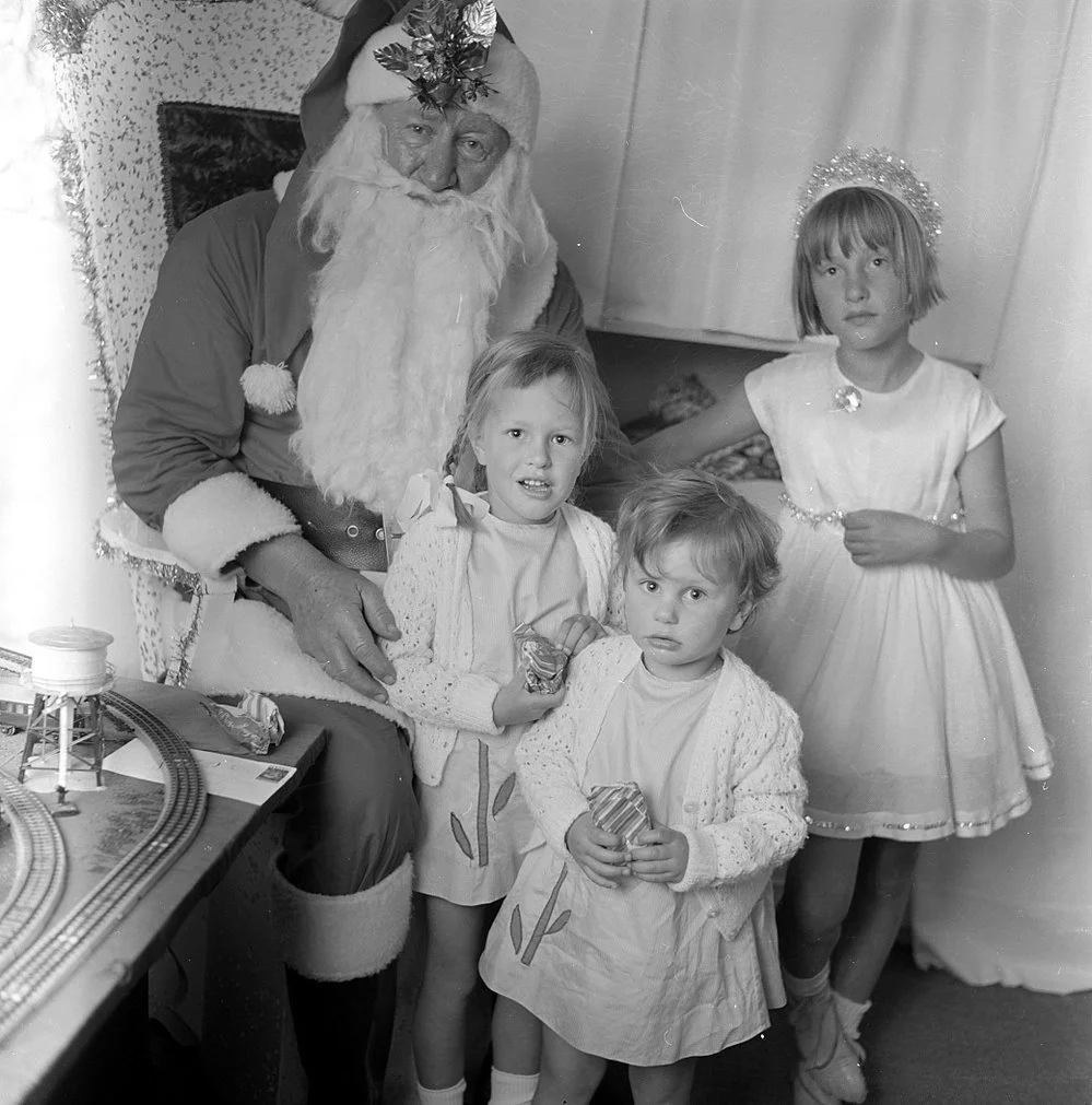 Hazelwoods Father Christmas 1967; cave with fairy Jacqui Gibbs. [P1-1343-3733]