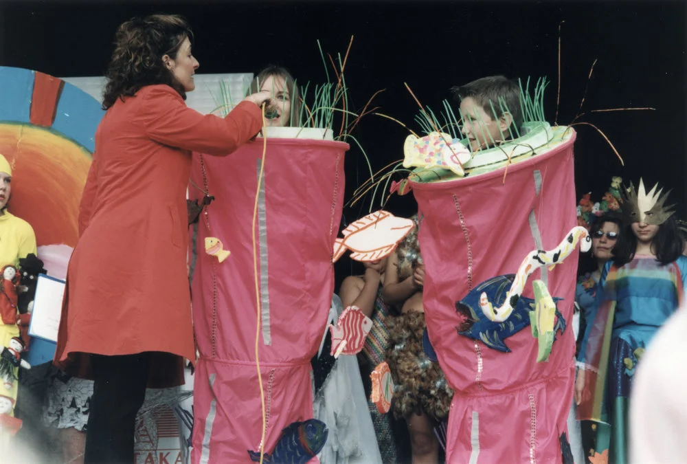 Spring Festival 2004; kids' wearable art; compere Lisa Manning, Shannon Fraser, Sam Cook.