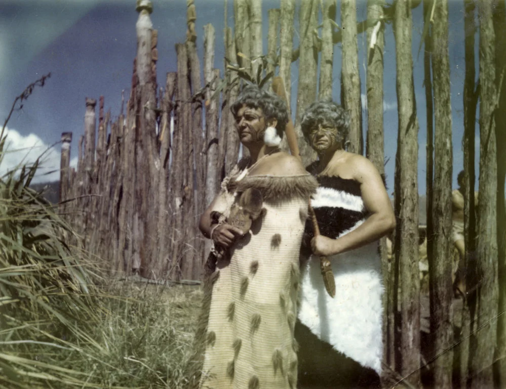 Neville Turner and Selwyn Muru in Te Rauparaha movie, 1971