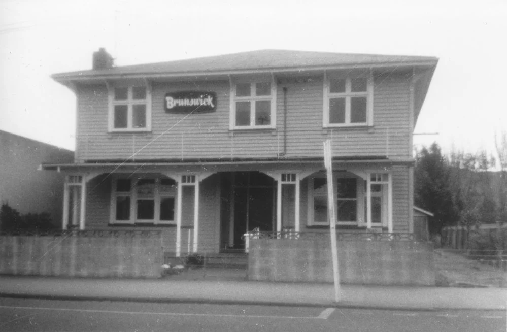 Main street; the Brunswick Private Hotel, built in 1929 by Hannah Clark.