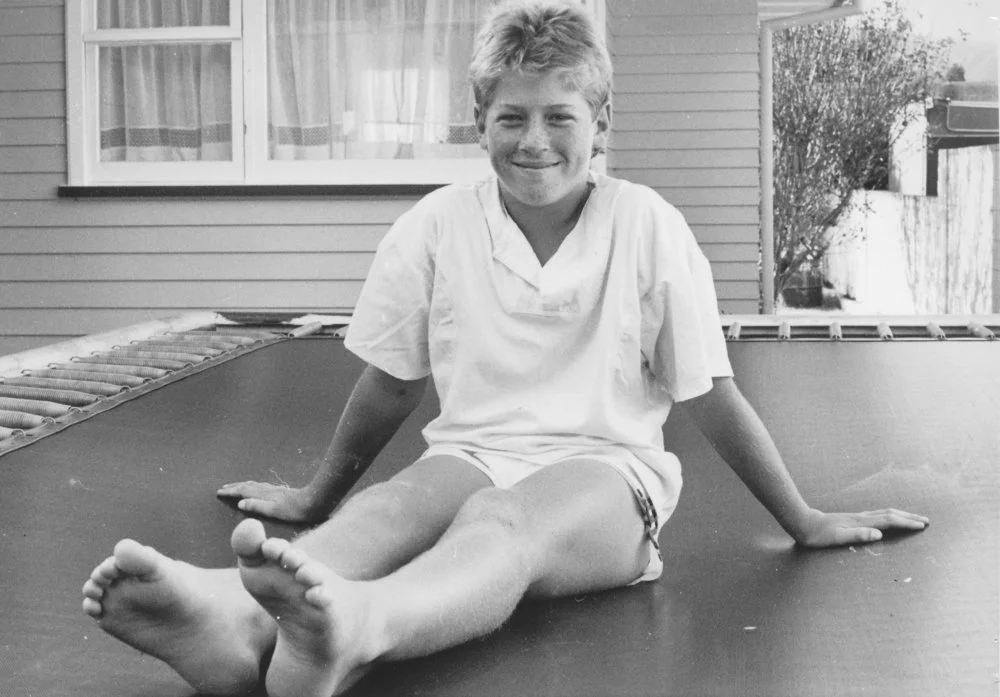 Tony Costley 13, in New Zealand team, for double mini-tramp event, in the Pan Pacific trampolining championships in Brisbane.