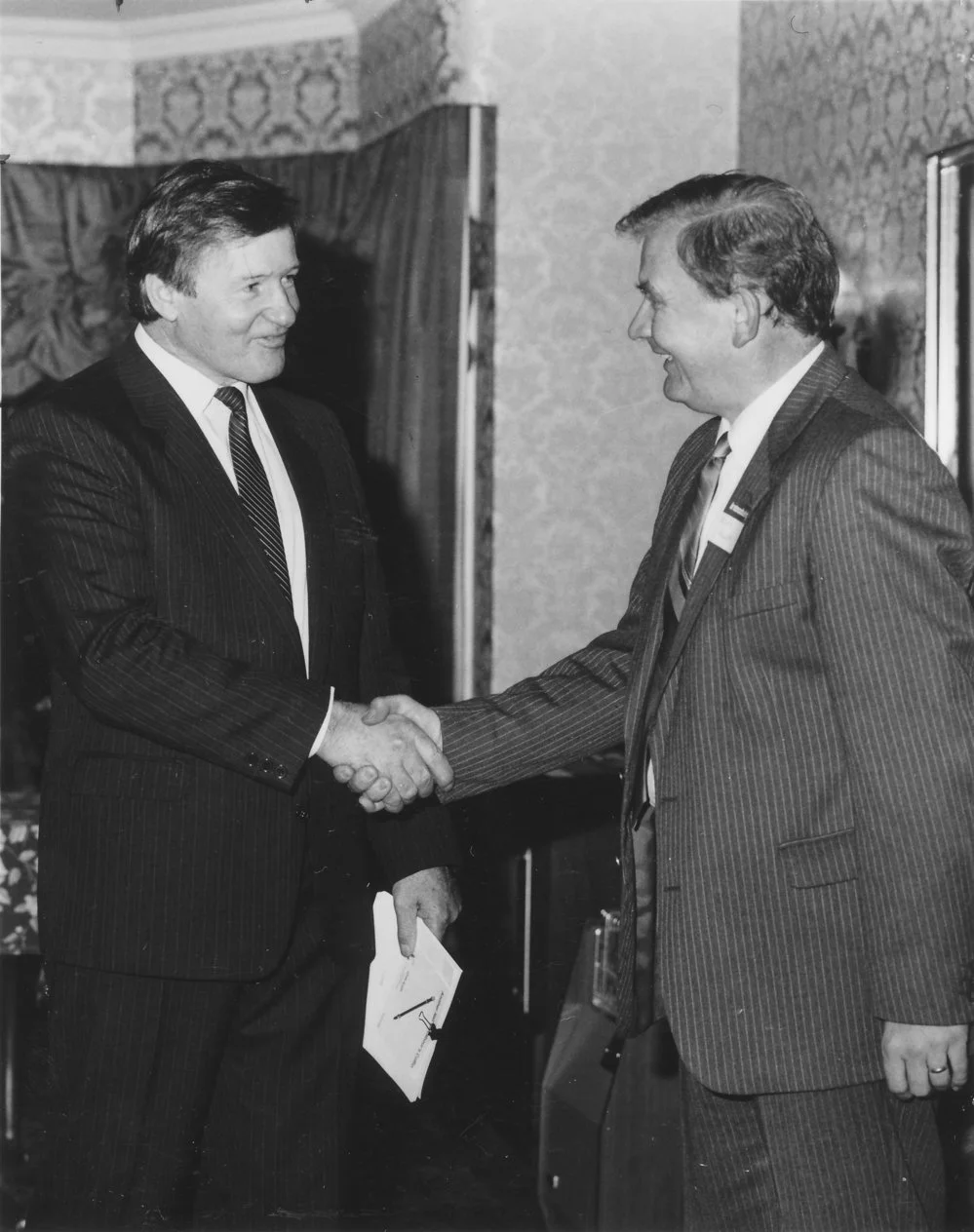 Prime Minister Jim Bolger and John Allen, National candidate for Heretaunga, at election campaign launch.