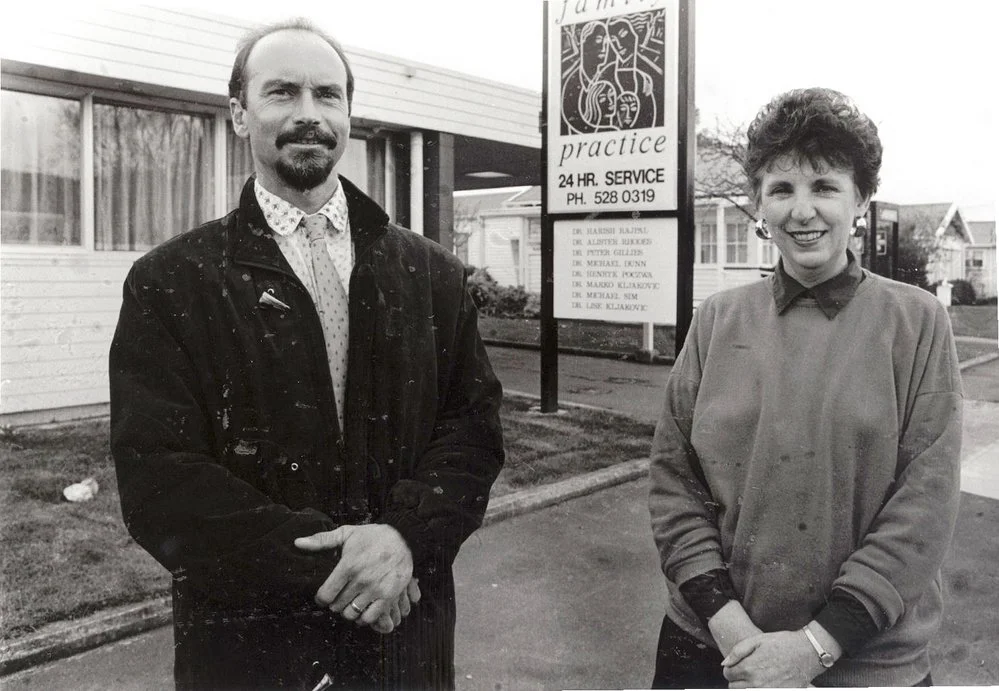 Upper Hutt Health Centre; Sinclair Street frontage; Dr Henryk Poczwa, chairman, Carol Moran, practice manager.