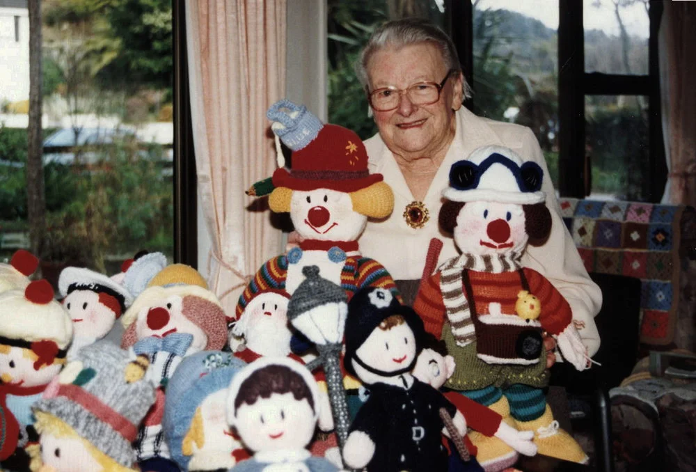 Oma's Private Rest Home, 1009-1011 Fergusson Drive; resident Doris Moore-Carter and toys knitted by her.