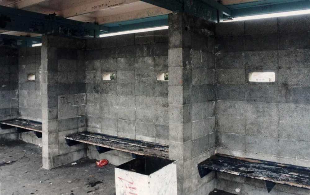 Wallaceville railway station, in an unpleasant state.