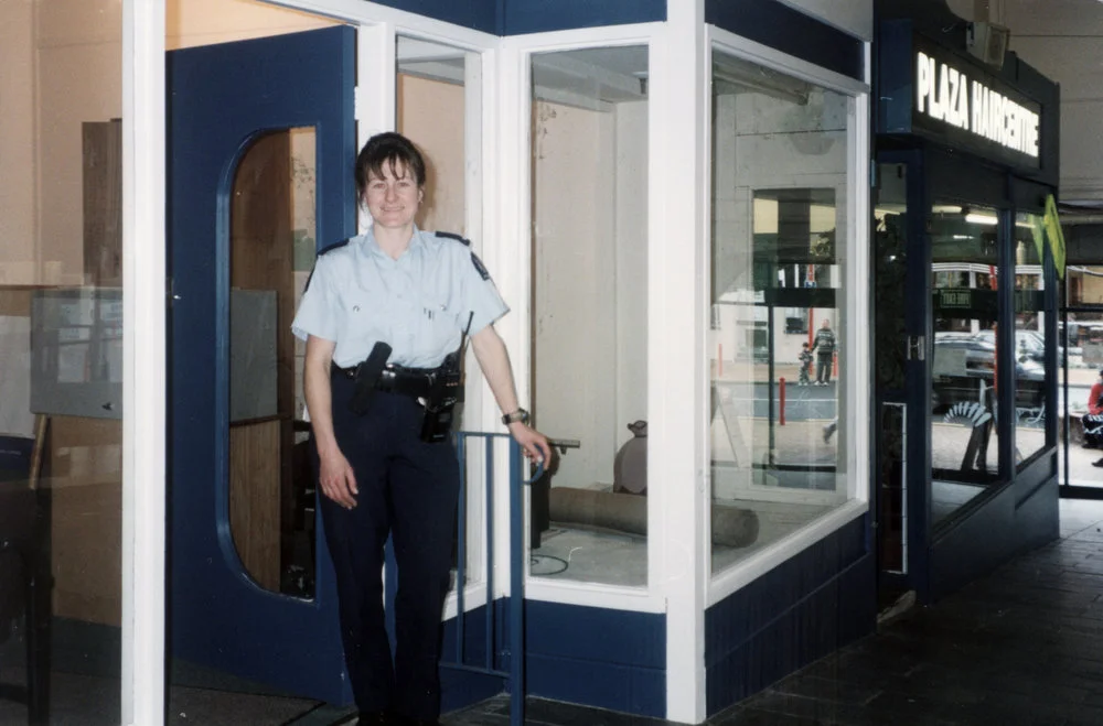 Police; community constable Rachel Ball at new office in Logan Plaza.