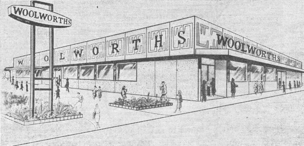 Woolworths (now Countdown), Fergusson Drive; architect's drawing