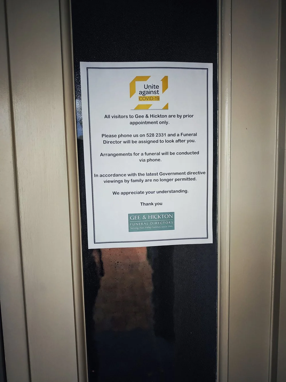 Gee & Hickton funeral directors during Covid-19 Level 4 lockdown
