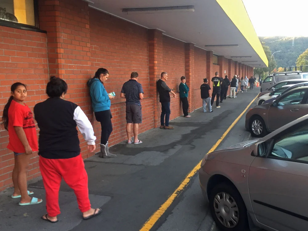 Queue outside Pak'nSave supermarket