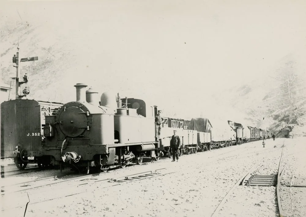Summit station; train with four Fell locomotives.