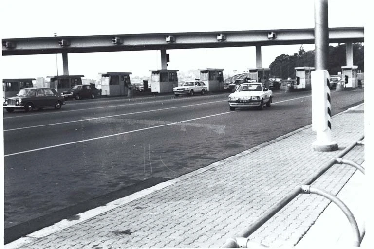 Toll booths on the Auckland Harbour Bridge...1980s