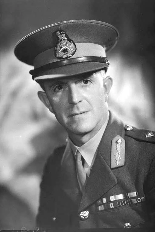 Head and shoulders portrait of Major General H E Barrowclough in military uniform