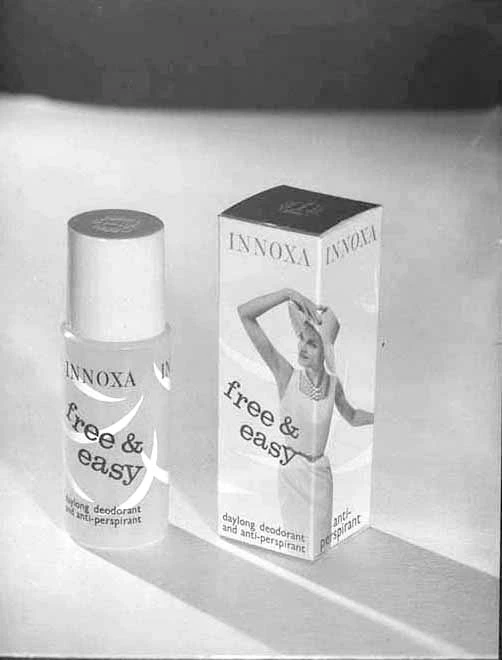 Advertising photograph for Haythorn- Thwaite Ltd, showing Innoxa Free and Easy deoderant and packaging