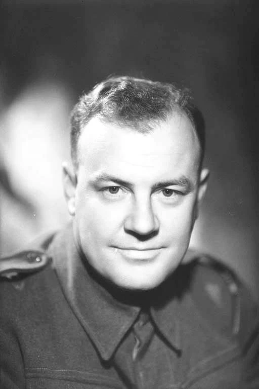 Head and shoulder portrait of (William) Brian McVeagh in uniform