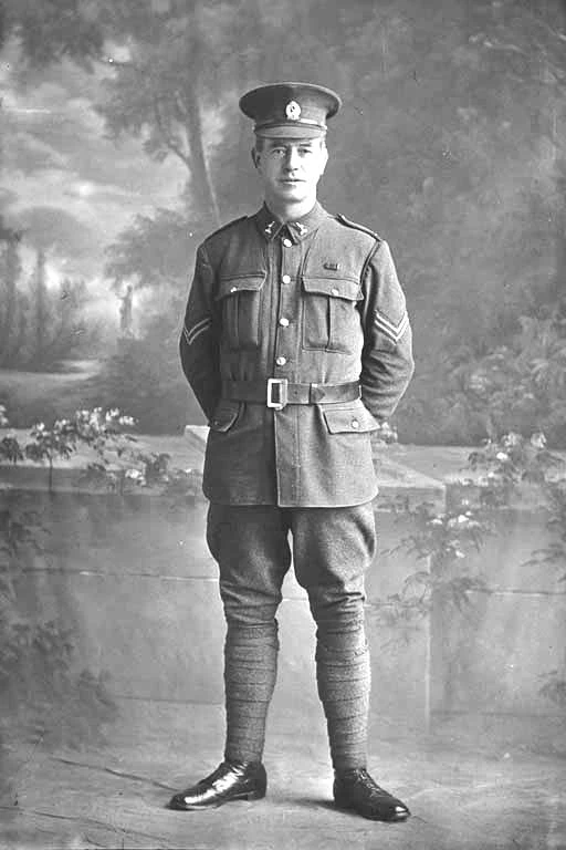Full length portrait of Corporal Gallagher [David Gallaher] of the 22nd Reinforcements