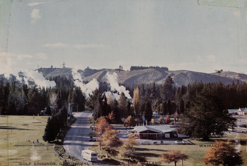 Golf Grounds, Geothermal Steam Bores, New Zealand, Wairakei Hotel