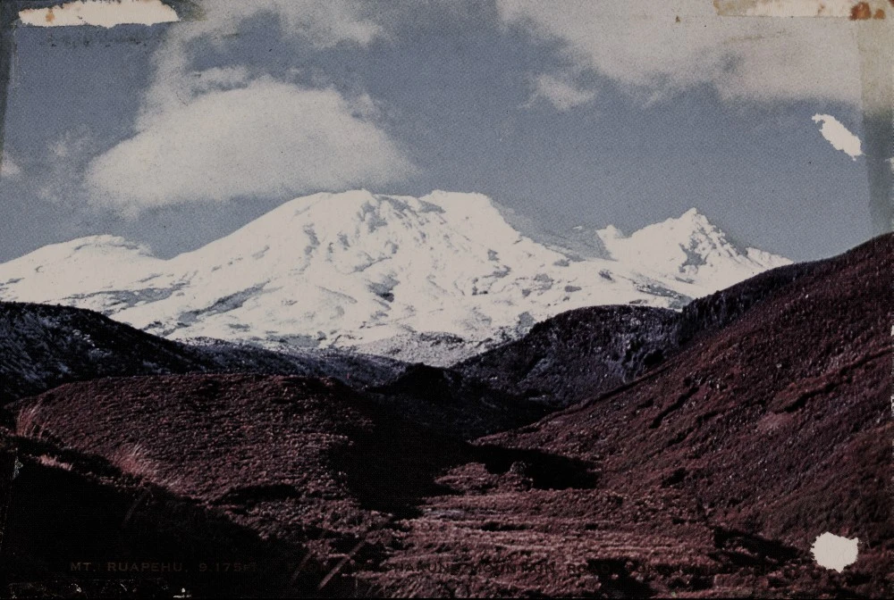 Mt. Ruapehu, 9,175FT., from top Ohakune Mountain Road, Tongariro Park, N.Z.