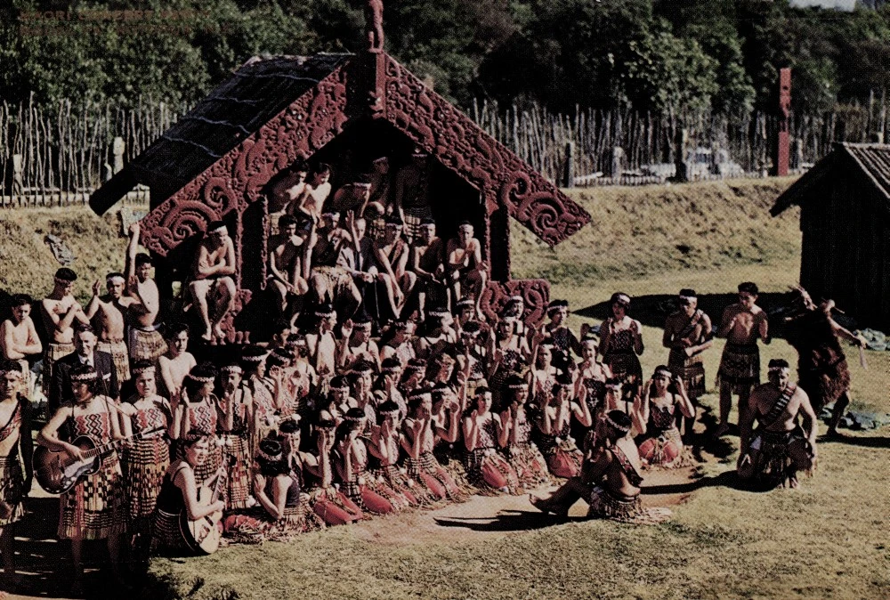 Maori Concert Party, Model Pa, Rotorua, N.Z.