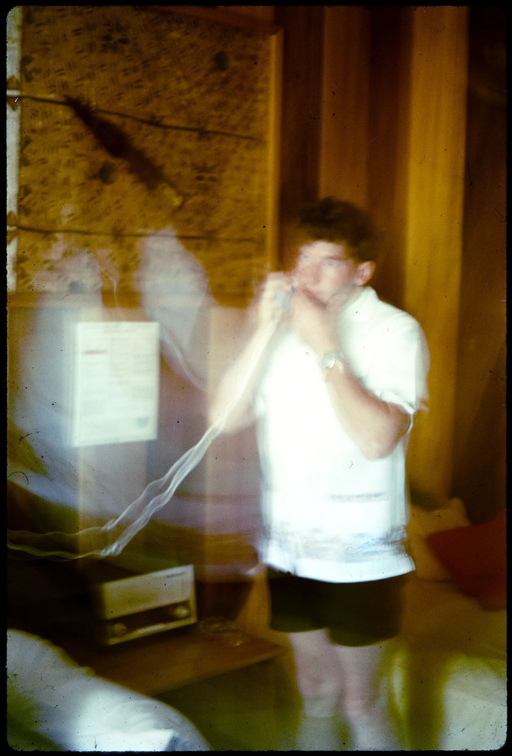 Talking on the telephone