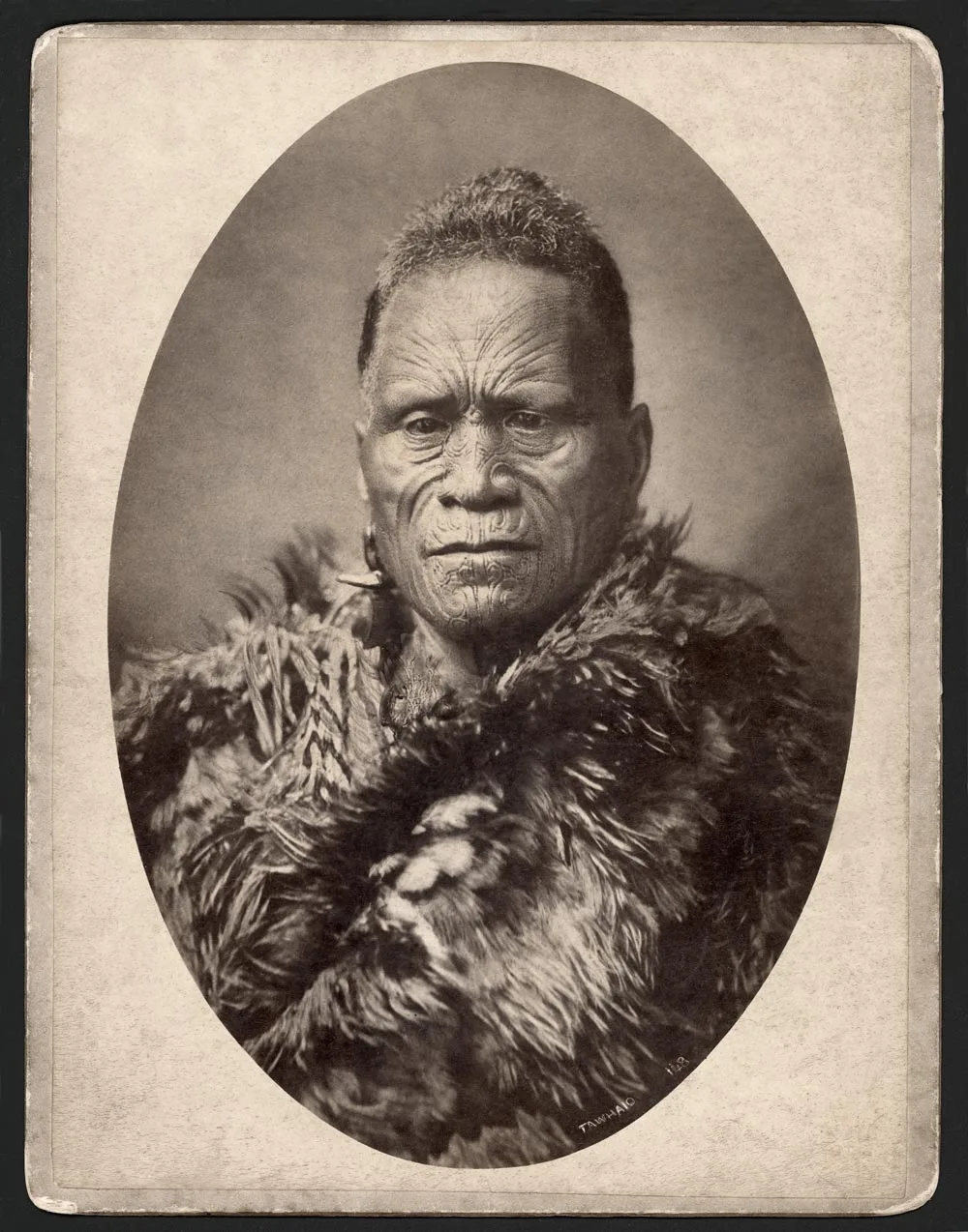 Mounted photograph of King Tawhiao Matutaera Potatau Te Wherowhero...