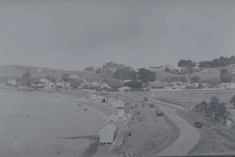 Looking east from the western end of St Heliers Bay towards....