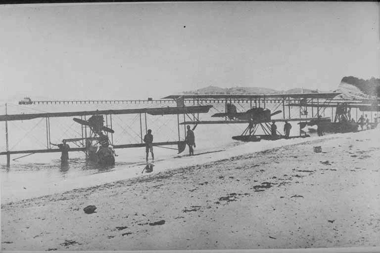 Showing the flying machines of the Walsh Brothers Flying School....