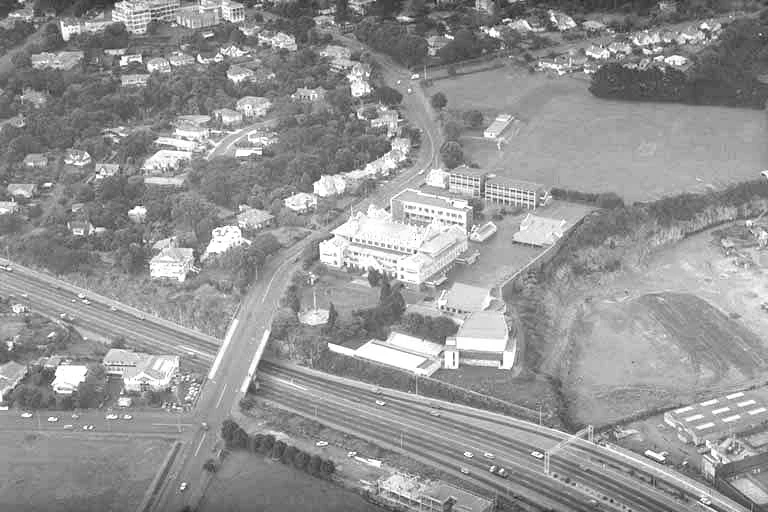 An aerial view from above Mountain Road (front to rear centre)....