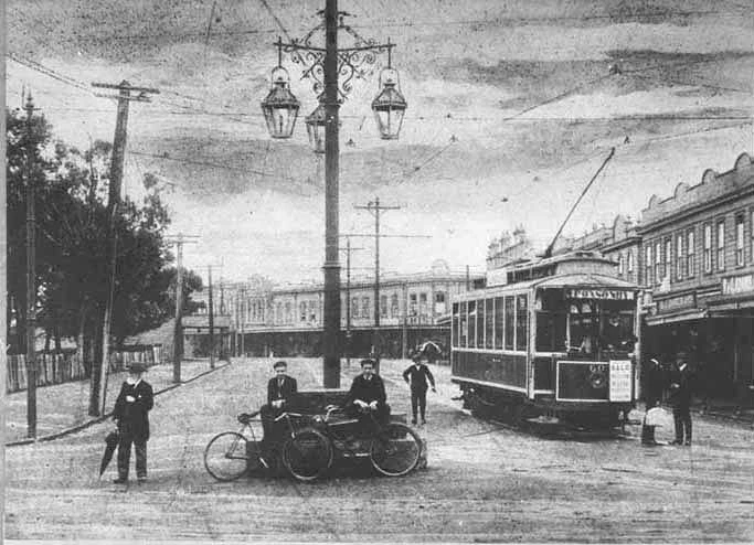 Looking east from Three Lamps along Ponsonby Road showing....
