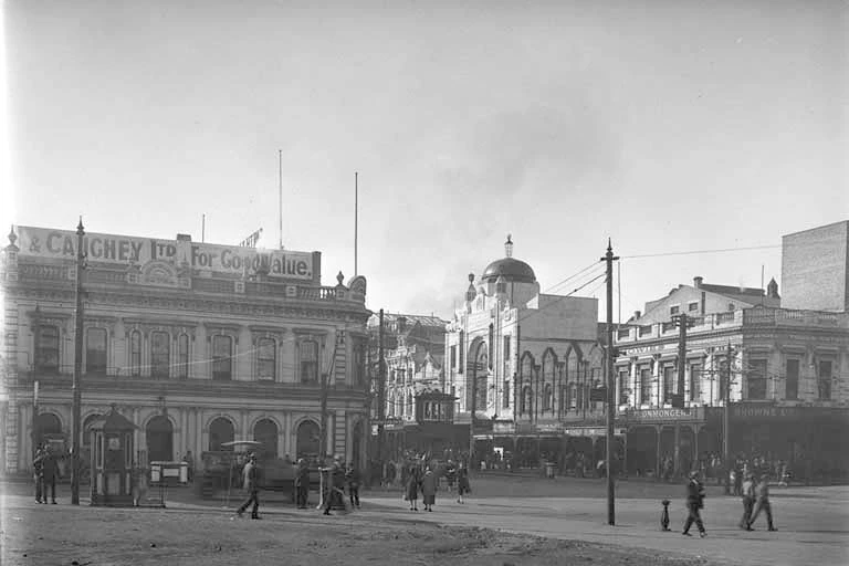 Showing the intersection of Queen and Wellesley Streets, with....