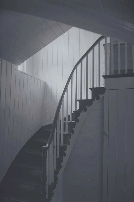Showing stairway from the front entrance of Selwyn House,....