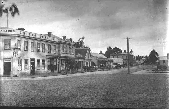 Looking down Duke Street, Cambridge showing Criterion Hotel....