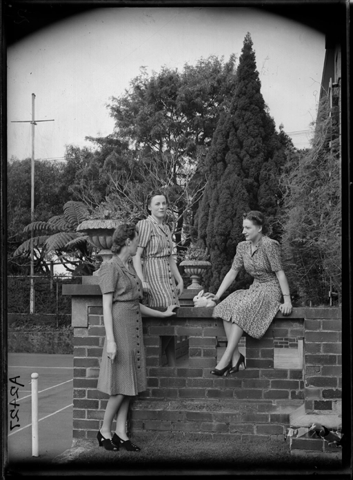 Full length portrait of a model for Classic Gowns, for Dormer Beck Advertising 1941