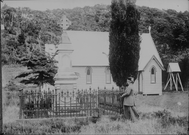 Exterior view of Paihia Church, built in 1874 as a monument to Archdeacon Williams