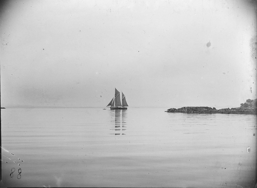 unidentified sailing ship at Connells Bay, Waiheke Island