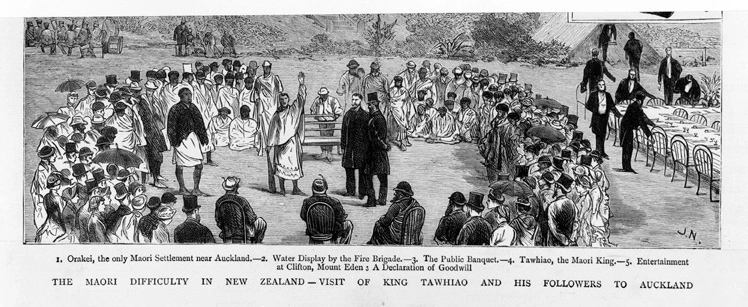 The Maori Difficulty in New Zealand - Visit of King Tawhiao and his followers to Auckland