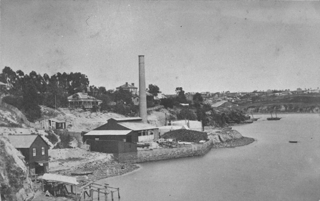 Showing the Brickfield Bay (now Fanshawe Street, foreground),....