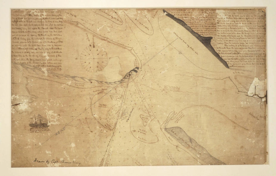 Chart of the entrance to Kaipara Harbour