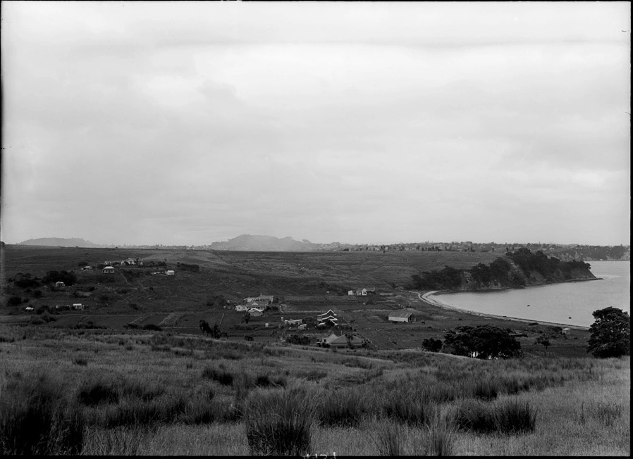 Looking across Okahu Bay towards Pokanoa Point