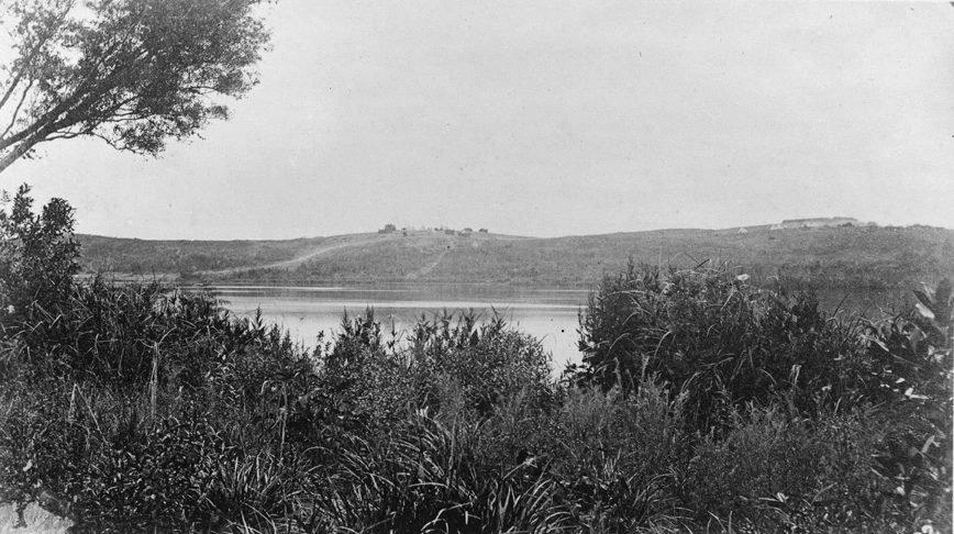 Looking across Waikato River towards Meremere...1864