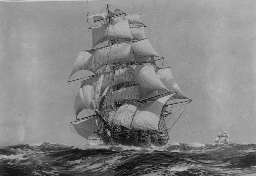 Painting by J Spurling of the ships 'Taeping' and 'Aerial' ...1866