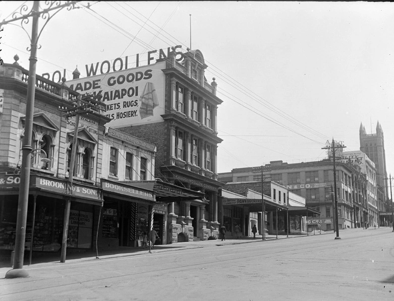 Looking west from Elliott Street up Wellesley Street West...1928