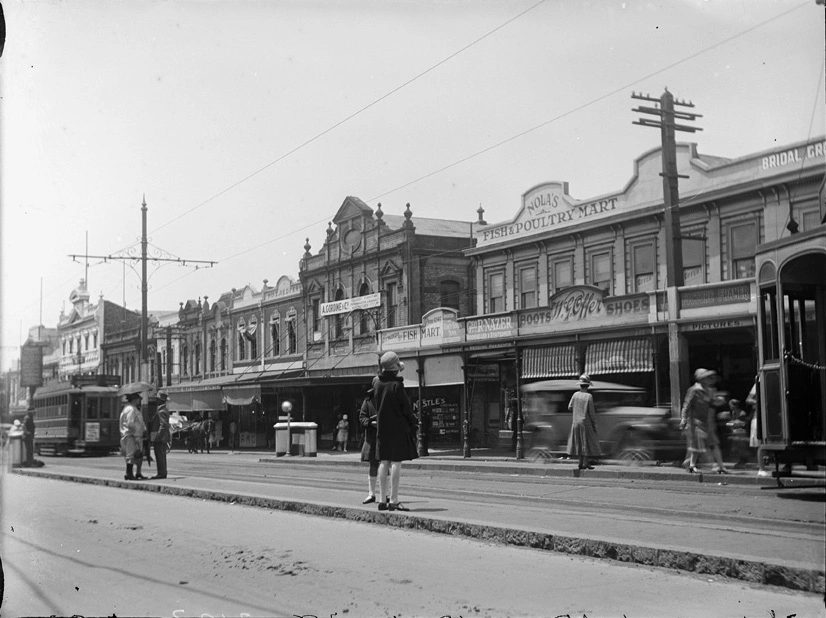 Looking north along east side of Symonds Street...1928