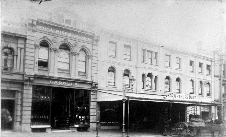 Showing the west side of Queen Street, Auckland...1890