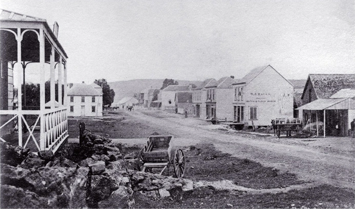 Looking west along Princes Street, Onehunga, towards Normans....