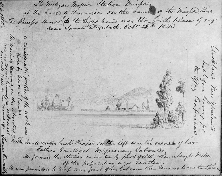 Showing Te Kopua Wesleyan Mission station...1855