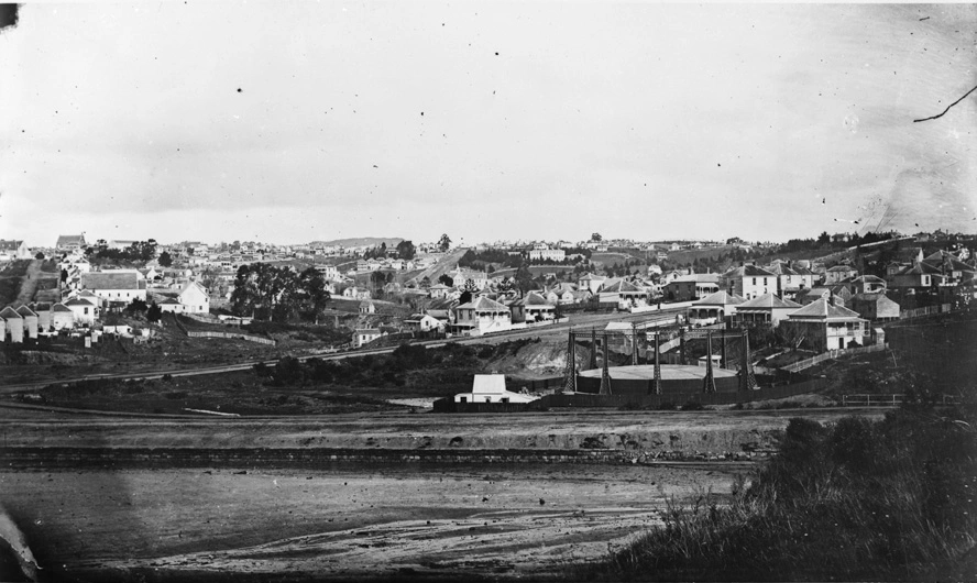 Looking south over Freemans Bay...1880s